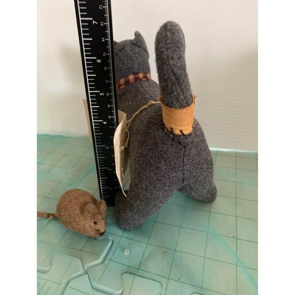 Kettle Design Charcoal Cat and Mouse Plush Set 6 inch tall with tag - Picture 5 of 8